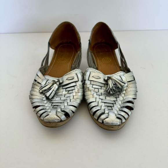 Huarache silver leather sandal flats - Picture 5 of 11